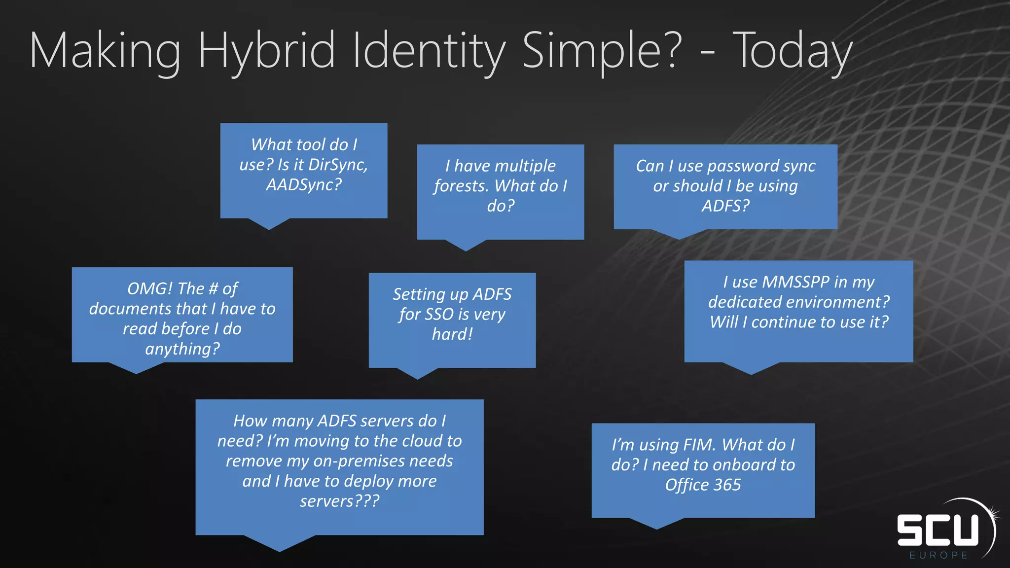 Making Hybrid Identity Simple? - Today
 