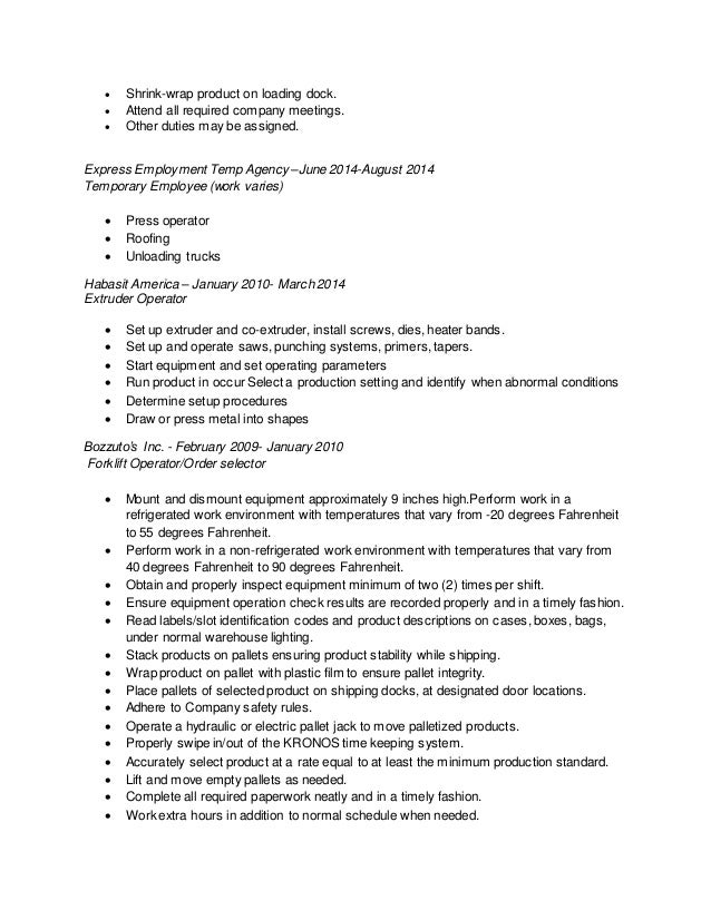 temp agency resumes