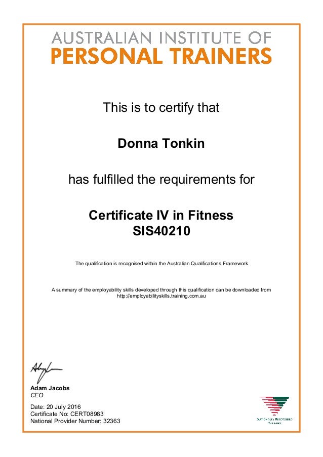 IV certificate