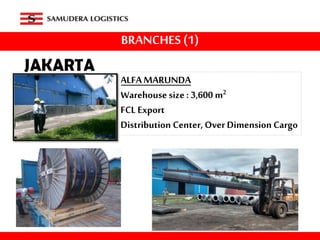 BRANCHES (1)
ALFAMARUNDA
Warehouse size : 3,600 m2
FCL Export
Distribution Center, Over Dimension Cargo
 