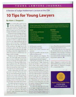 Ten Tips for Young Lawyers CBA Record