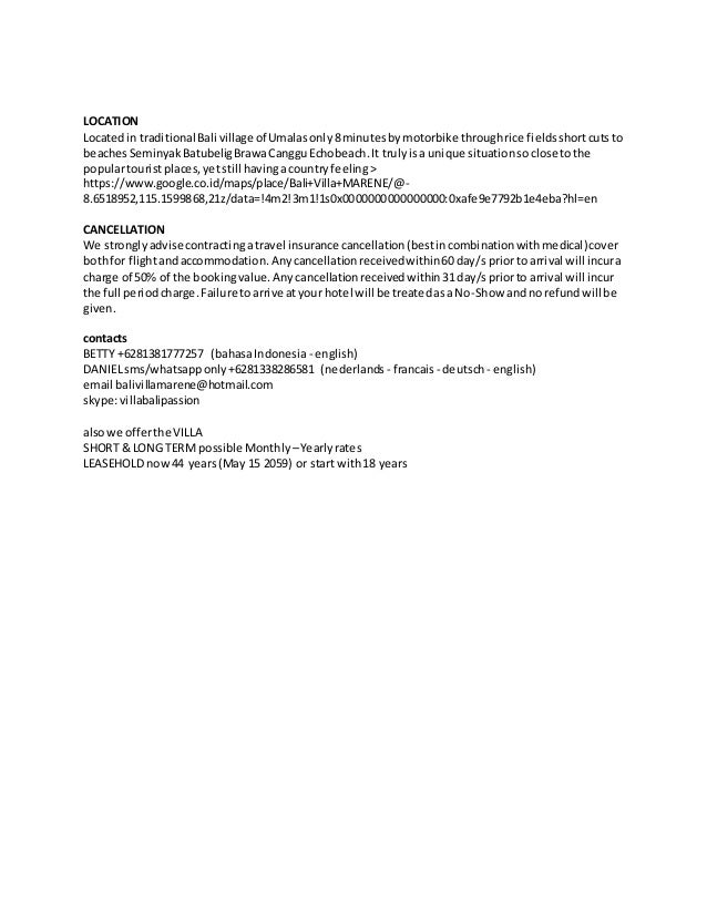 description for rooms rental