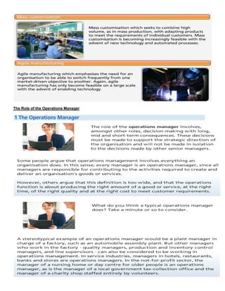 The Role of the Operations Manager
 