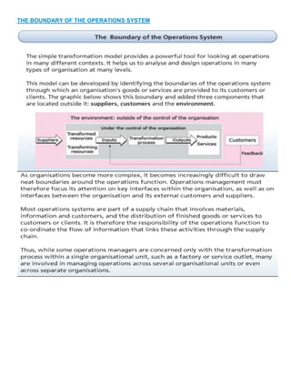 THE BOUNDARY OF THE OPERATIONS SYSTEM
 