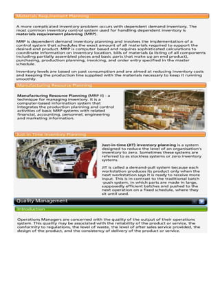 Operations Management