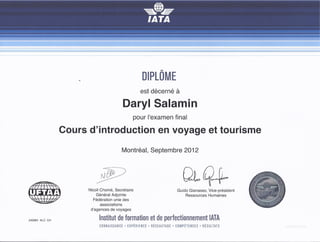 Diplôme IATA Daryl Salamin