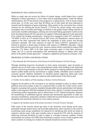 Position Paper Climate Change UNFCCC - Position Paper - United States of America | PDF