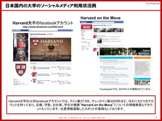 Confidential
日本国内の大学のソーシャルメディア利用状況例

                                                         Harvard on the Move
 Harvard...