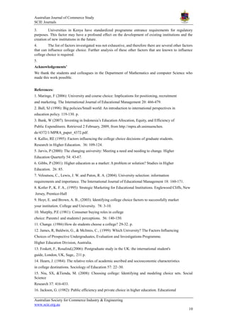 factors influencing the choice of college among undergraduate students ...