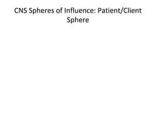 CNS Spheres of Influence: Patient/Client Sphere 