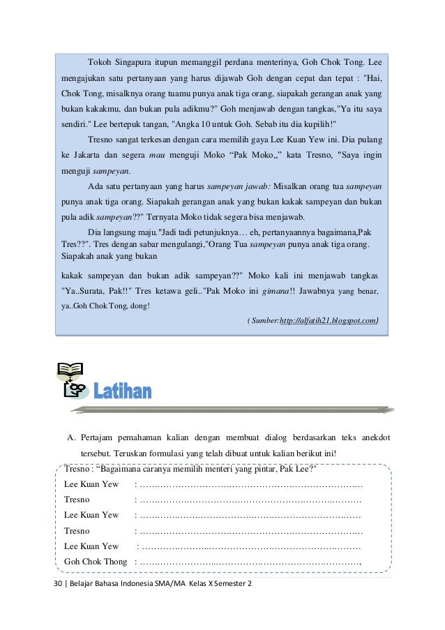 Belajar Bahasa Indonesia Kelas X Semester 2