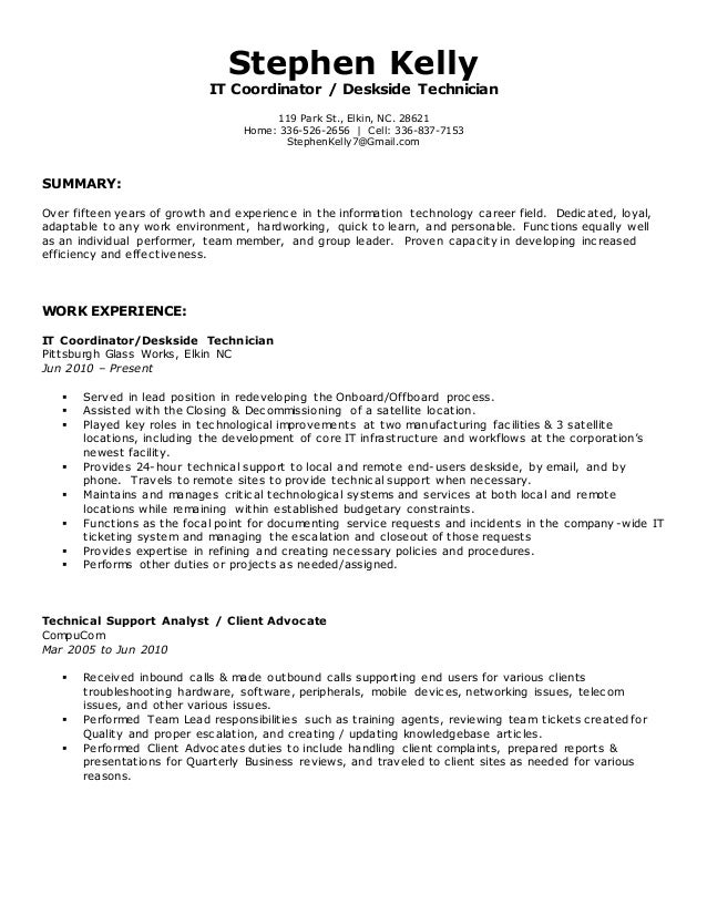 Stephen Kelly Resume