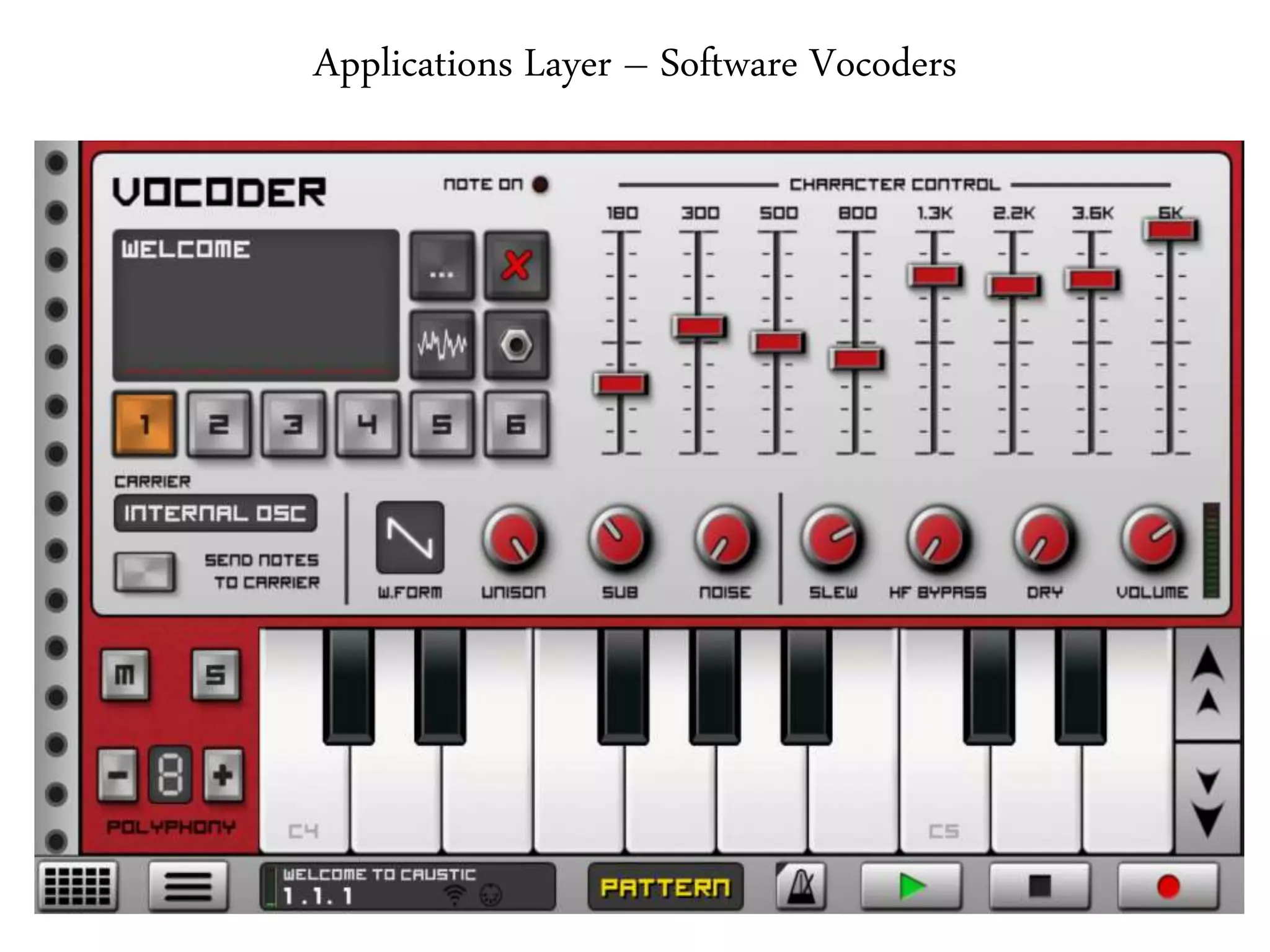 Applications Layer – Software Vocoders
 