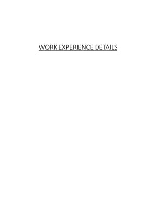 WORK EXPERIENCE DETAILS
 