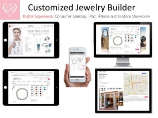 Customized Jewelry Builder
Digital Experience: Consumer Desktop, iPad, iPhone and In-Store Showroom
 