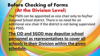Deputize Form 1 final 2019 DO 11 GUIDELINES ON THE PREPARATION AND CHECKING OF SCHOOL ...