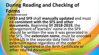 Sf11 Form 1 final 2019 DO 11 GUIDELINES ON THE PREPARATION AND CHECKING OF SCHOOL ...