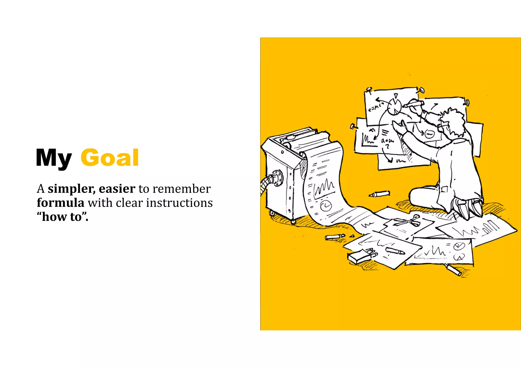 My Goal
A simpler,	easier	to remember
formula with clear instructions
“how	to”.
 