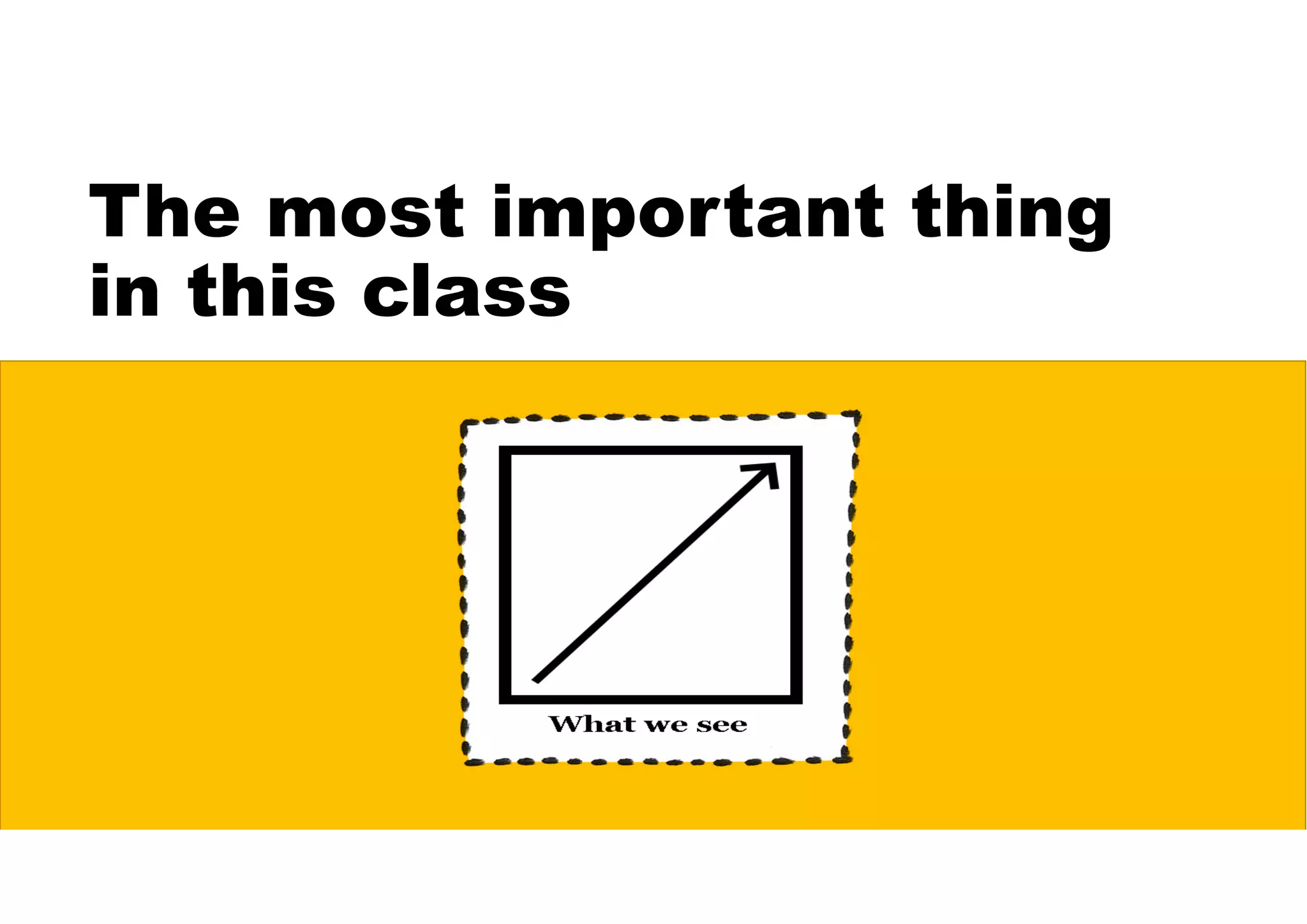 The most important thing
in this class
 