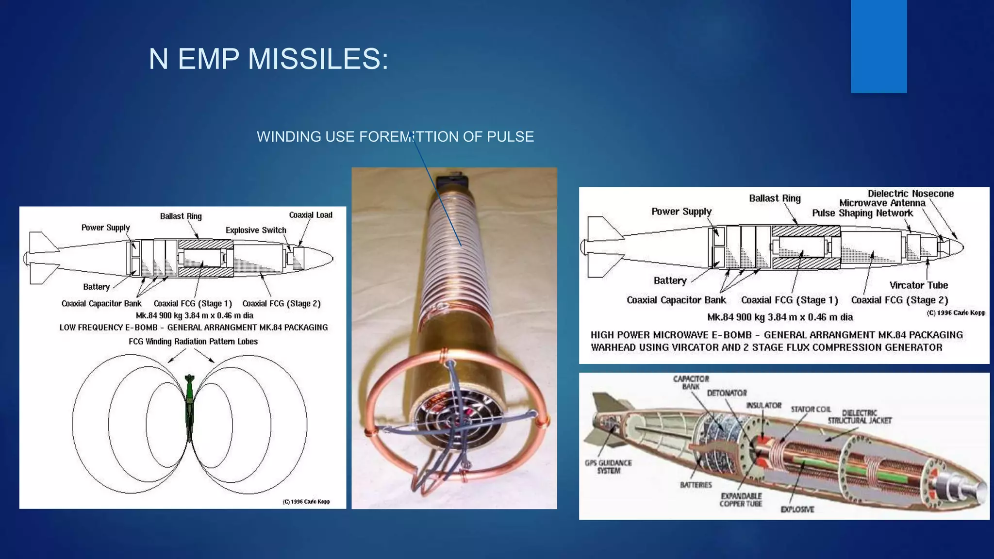 N EMP MISSILES:
WINDING USE FOREMITTION OF PULSE
 