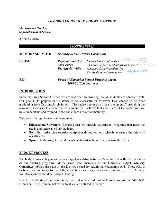 school memorandum sample