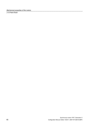 Mechanical properties of the motors
3.10 Paint finish
Synchronous motors 1FK7, Generation 2
60 Configuration Manual, Edition 10/2011, 6SN1197-0AD16-0BP4
 