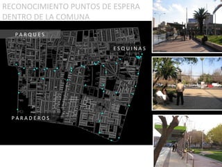 RECONOCIMIENTO PUNTOS DE ESPERA  DENTRO DE LA COMUNA P A R A D E R O S E S Q U I N A S  P A R Q U E S  