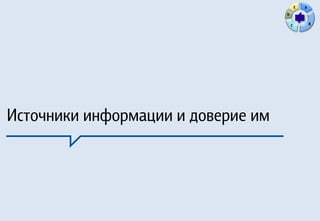 E   A
                                    D

                                        C           B




Источники информации и доверие им
 