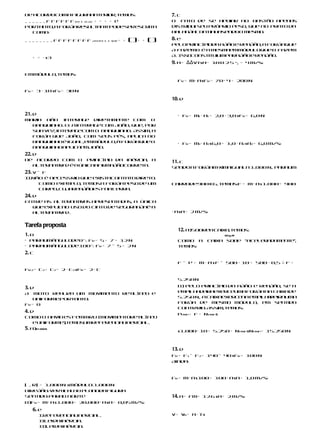 De acordocoma figuraanterior,temos:                                  7. c
F F F F F F B E C D A C + = + = e                        O fato de se apoiar no bastão apenas
Portanto,a forçaresul a t podeserescrita
                     t n e                                           distribui seu próprio peso, que no prato da
  como:                                                              balançacontinuasendoo mes     mo.

F F F F F F F F A D B E C C R R = +   ()+   +   ()   8. e
                                                                     Peloprinc p da ação e reação, a forçaque
                                                                              í io


           ⋅ s3
                                                                     A fazemB é a mes a
                                                                                     m emmóduloque B fazem
                                                                     A. I so
                                                                         s constituiumparaçãoe reação.
    + =
                                                                     9. a = ΔΔ vts a = 10 0 2 5 −, = 4 m/s2




                                                                       FR = m⋅ a s FR = 70 á 4 = 280 N
Emmódulo,temos:



FR = 3 ⋅ 10 s FR = 30 N

                                                                     10. d


21. d                                                                  • FR = m ⋅ a = 2,0 ⋅ 3,0 s FR = 6,0 N
                                                                               1   1
Maria não interag   e diret m n e com o
                            a e t
  banquinho. Ela interage com João, que, por
  sua vez, interagecom o banquinho. Assim, a


                                                                       • FR = m ⋅ a s 6,0 = 1,0 ⋅ a s a = 6,0 m/s
  força que João, com seus pés, aplica no
  banquinho é igual,emmódulo, à forçaque o                                     2   2               2   2         2
  banquinhoaplicaemJoão.
22. d
De acordo com o princ p  í io da inércia, a                          11. c
  alt rn ti a é a únicaafirmaçãocorret
     e a v d                           a.
                                                                     Sendo a forçamáximaiguala 1.800 N, paraum
23. V – F

                                                                     carrode900 kg, temos:F = m⋅ a s 1.800 = 900
I .
 INão é necessário que exist conta
                            a     to direto.
    Como exe p o, temosa força peso de um
             m l
    corpo,cuja reaçãoestánaTerra.
24. d


                                                                     ⋅ a s a = 2 m/s
Entre as alt rn ti a apres t d s, a única
             e a v s        en a a
  que explicao uso do cinto de segurançaé a
  alt rn ti a
     e a v d.                                                                       2




Tarefa proposta
                                                                       12. a)Sobrea caixa,temos:
1. b                                                                                        500 kg PF

• Paraumângu de0°: FR = 5 + 7 = 12 N
            lo                                                         Como a         caixa sobe “aceler a e t
                                                                                                        ad m n e”,
• Paraumângu de180°: FR = 7 – 5 = 2 N
            lo                                                         temos:



                                                                       F – P = m ⋅ a s F – 500 ⋅ 10 = 500 ⋅ 0,5 ∴ F =
2. c


FR2 = T2 + T2 = 2 ⋅ T2 s FR = 2 ⋅ T

                                                                       5.250 N

3. d                                                                   b) Pelo princ p da ação e reação, se a
                                                                                     í io
                                                                       empilh eiraexerceumaforçana caixade
                                                                             ad
A   moto reali a um movimen
              z            to retil n o e
                                   í e
                                                                       5.250 N, a caixaexercena empilha
                                                                                                      deirauma
   uniforme.Portanto:
                                                                       força de mes     mo módulo, em sentido
FR = 0
                                                                       contrário. Assim,temos:
4. d
                                                                       Pemp.+ F = N emp.s
Como o navio estáemMRU (movim toretil n o
                               en        í e


                                                                       s 1.000 ⋅ 10 + 5.250 = N emp.s Nemp.= 15.250 N
    e uniform ),
              e temosumreferencia inercial.
                                 l
5. a)R 1.000N



                                                                     13. d
                                                                     FR = F1 – F2 = 140 – 40 s FR = 100 N
                                                                     Ainda:



                                                                     FR = m⋅ a s 100 = 100 ⋅ a s a = 1,0 m/s2

| R| = 1.000 N s Módulo:1.000 N
Direção:vertica no planodafigura
                   l
Sentido:parao norte                                                  14. a = Fm= 12 6 s a = 2 m/s2

b)FR = má a s 1.000 = 20.000 á a s a = 0,05 m/s


                                                                     v = v + a ⋅ ts
                                               2


    6. e
        I.Referencial inercial.                                           0

        I Lei dainércia.
         I.
        II
         I Lei dainércia.
            .
 