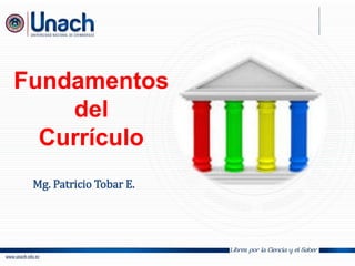 Fundamentos
del
Currículo
Mg. Patricio Tobar E.
 