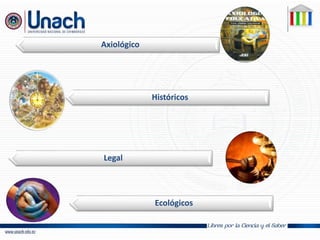 Axiológico
Históricos
Legal
Ecológicos
 