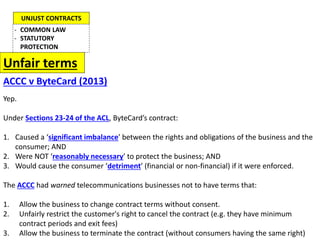 Unjust Contracts - HSC Legal Studies - Consumers | PPTX