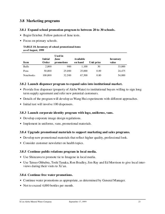 Water treatment business plan