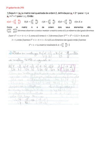 1º gabarito do 2ºD
 