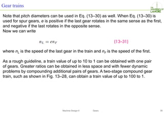 Notes On Gears Comprehensive Guide to Gear Types and Design in Machine Engineering | PDF
