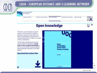Open learning at UOC Knowledge Action Plan, #OEW2020