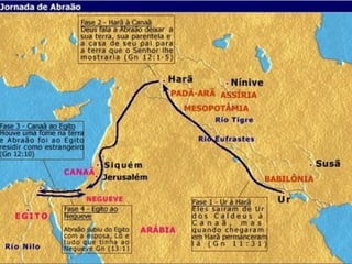 Jacó (“ele agarra o calcanhar”): o fato de crer em Deus não
garante que sua família não terá problemas sérios.
25.22 Gêmeo de Esaú (“peludo”); inimizade desde o útero.
25.28 Jacó o preferido de Rebeca e Esaú o preferido de
Isaque
25.29-34 Esaú mostra seu caráter e despreza a primogenitura.
26.7 Isaque oculta que Rebeca é sua mulher (tal pai, tal filho).
27.15,19,35 Jacó rouba-lhe a benção com auxílio da mãe.
27.42,43 Jacó vai para a casa de Labão fugindo de seu irmão.
28.13-15 A aliança feita à Isaque é repetida à Jacó (26.1-5) e a
ninguém mais, daí a declaração em At 7.32.
29.18,27 Labão engana Jacó e trabalhará 14 anos por Raquel.
Jacó teve 12 filhos e 1 filha.
P. Qual o patriarca que era analfabeto?
 