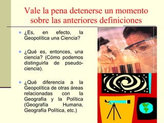 Introducción a los Conceptos básicos de la Geopolítica | PPT