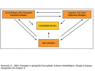 Bertrand, G., 2004. Paisagem e geografia física global. Esboço metodológico. Raega-O Espaço
Geográfico em Análise, 8.
 