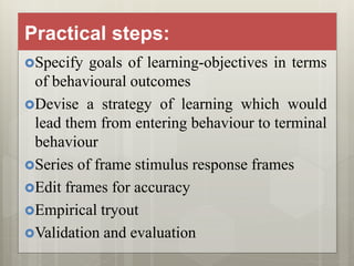 Program Learning Material Examples Programed instructional material | PPTX