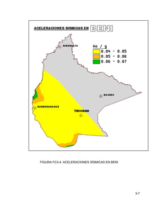 3-7
FIGURA FC3-4. ACELERACIONES SÍSMICAS EN BENI
 