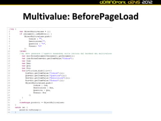 Multivalue: BeforePageLoad
 