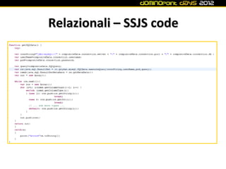 Relazionali – SSJS code
 
