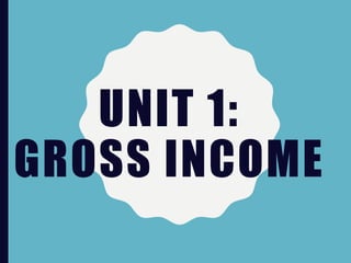 UNIT 1:
GROSS INCOME
 