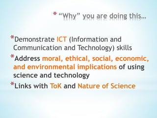 IBDP Group 4 Project: Bad Science Introduction to Students | PPTX