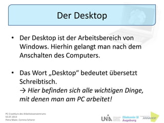 PC-Crashkurs: Grundlagen der Computernutzung | PPTX