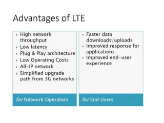 Advantages of LTE
 