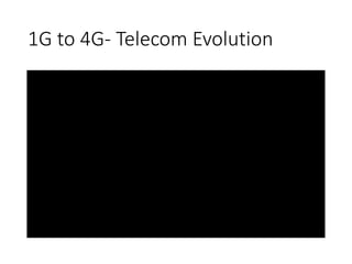 1G to 4G- Telecom Evolution
 