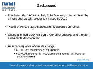 Rethinking water storage for climate change adaptation in Sub-Saharan ...