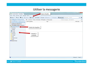 Thunderbird
Utiliser la messagerie
 